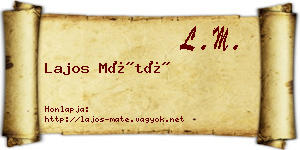 Lajos Máté névjegykártya