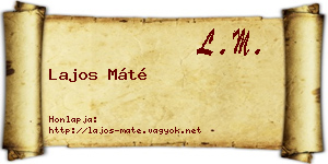 Lajos Máté névjegykártya